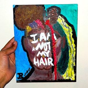 Custom India Raven Painting “I Am Knot My Hair.”